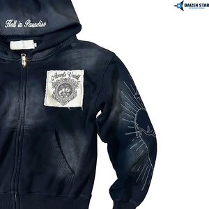 เสื้อฮู้ดซิปทรงปกติ สตรีทแวร์ ผ้าฝ้ายฟลีซ 100% สกรีนโลโก้ได้ ยูนิเซ็กส์ เสื้อกันหนาว ขายส่ง - Product Image 5