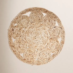 <b>Round</b> Handmade Jute Woven <b>Placemat</b> Bohemian Style Natural Fiber Table Mat 450 Mm Diameter - Product Image 1