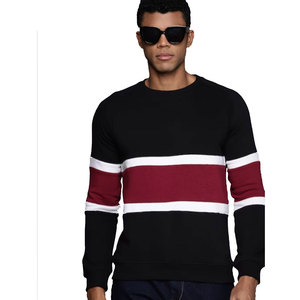 <b>Men</b> Knitted Crew Neck Pullover Zipper <b>Sweatshirt</b> Black <b>Red</b> White Regular Fit Casual Winter Digital Printing - Product Image 1