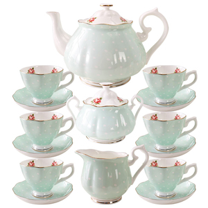 Artistic Botanical <b>Tea</b> <b>Set</b> With Premium Ceramic Craftsmanship Elegant <b>Tea</b> Cups Stylish Teapot Decorative Serving Tray - Product Image 1