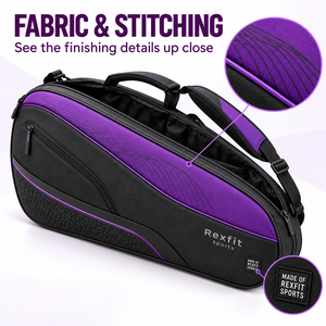 Bolsa de hombro para raqueta de squash Rexfits Sports, personalizada con soporte acolchado para el hombro y cremallera de apertura principal. - Product Image 5
