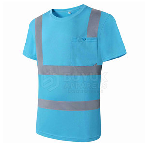 เสื้อทำงานนิรภัยแขนสั้น ระบายอากาศ แห้งเร็ว มองเห็นได้ชัดเจน ผลิตจากโพลีเอสเตอร์ 100% สำหรับงานจราจร - Product Image 2