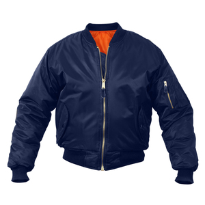 Blouson bomber bleu marine pour homme, coupe moderne et ajustée, veste zippée, streetwear urbain, vêtements d'extérieur - Product Image 1