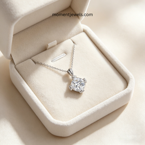 Collier pendentif en argent sterling 925 avec diamant à haute teneur en carbone pour femmes, plaqué platine, goutte d'eau, collier géométrique, 5g - Product Image 3