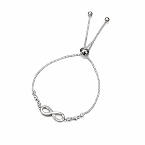 Pulsera de Cadena con Diseño Infinito Atemporal para Chicas y Mujeres, con Cierre Deslizante Ajustable y Diamante de Laboratorio en Oro Puro de 18K - Product Image 5