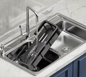 Estante de Almacenamiento Multifuncional Moderno para Colgar en la Pared de la Cocina, sin Necesidad de Taladrar, Organizador de Artículos de Baño para el Lavabo, OEM/ODM - Product Image 4