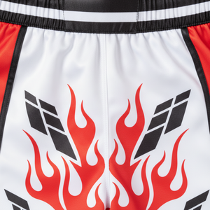 Shorts d'arts martiaux avec imprimé flamme, séchage rapide, coupe classique, unisexe adulte, design imprimé par sublimation - Product Image 6