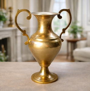 Brass Antique <b>Vase</b> with Handle Shiny Silver Finished Metal Crafted Handmade <b>Vase</b> for Sale Antique Design Hot Selling <b>Vase</b> - Product Image 2