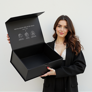 Custom Luxury Rigid Cardboard Magnetic Gift Boxes Wholesale Black Premium Packaging <b>Box</b> with Logo for Clothing Jewelry Gifts - Product Image 5