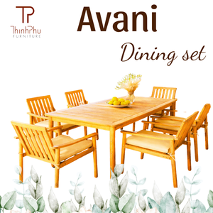 Modern <b>Foldable</b> Acacia <b>Wood</b> Dining Set (7pcs) Weather Resistant Waterproof Washable Comfortable Outdoor Garden Furniture - Product Image 6