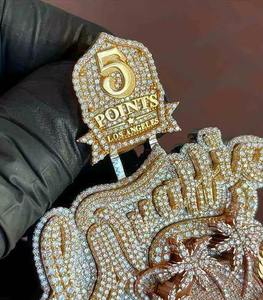 จี้ฮิปฮอปทรงกลมประดับเพชรโมอิสซาไนต์ VVS แบบฝังขอบเงินแท้ 925 ชุบเงินสำหรับผู้ชาย - Product Image 4