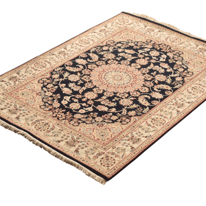 พรมขนสัตว์ปูพื้นลายเหรียญแบบตะวันออกหลากสีน้ำเงินถักมือสุดหรู - Product Image 4