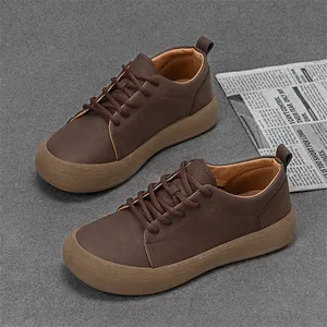 Chaussures de sport tendance pour hommes, en cuir véritable, décontractées, pour la marche, le skateboard, polyvalentes, tenis masculino, baskets - Product Image 1