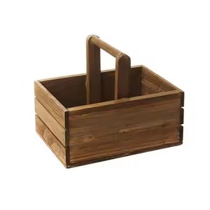 Acacia Wood Dining Utensil Holder Buffet Caddy <b>Kitchen</b> Flatware Table Top Storage Organizer with Metal Handles caddy - Product Image 5
