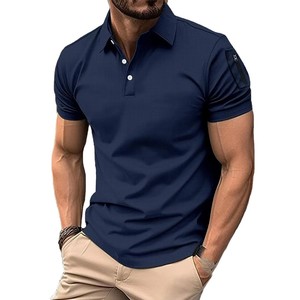 Camisa de Manga Corta para Hombre, Color Beige Sólido, 100% Algodón Tejido, Secado Rápido, Transpirable, Diseño Casual con Botones, Corte Regular, Izquierda - Product Image 2