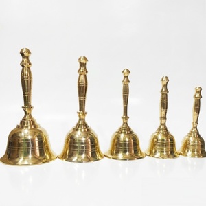 Premium Vintage Solid Brass Gold-Plated Handcrafted Loud Sound Pooja <b>Bell</b> for <b>School</b> Weddings Meditation Religious Temple Puja - Product Image 5