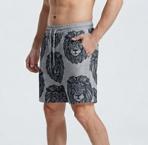 Pantalones Cortos de Forro Polar Sublimados para Hombre, Pantalones Cortos de Algodón con Cordón en la Cintura, Casuales, Cómodos, Holgados, de Corte Suelto, Sublimados - Product Image 4