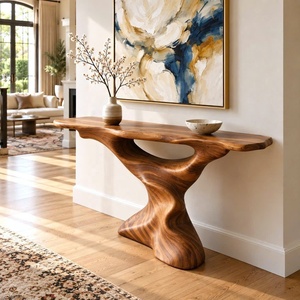 Mesa Consola Moderna de Madera Natural con Borde Natural, Hecha a Mano, para Entrada o Decoración del Hogar - Product Image 6