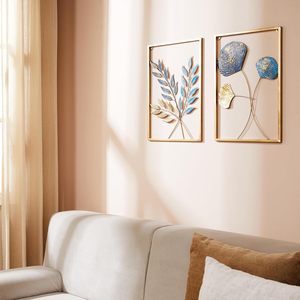 Décoration murale en feuilles métalliques, design inspiré de la nature, installation facile pour le salon, la chambre à coucher, le bureau à domicile, décoration murale - Product Image 3