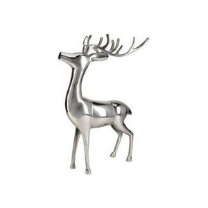 Sculpture miniature de renne argenté de Noël, objet décoratif, artisanat en métal fait main, petite figurine de cerf en aluminium pour la décoration - Product Image 4