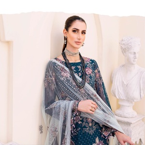 Pakistani Designers' Embroidered Chiffon Shalwar Kameez Suits 3-Piece Women's Casual Daily <b>Kurti</b> Wear Lehenga for Girls Parties - Product Image 3