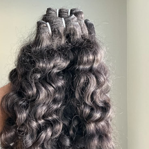 ผมแท้ MK VVK แบบ Remy ผมอินเดียแบบหยิก  แบบ Double Weft  ผมเวอร์จิ้นไม่ผ่านการแปรรูป  แบบ Deep Wave  แบบเป็นมัด  น้ำหนัก 100 กรัม  ปลายผมหนาเต็ม - Product Image 2