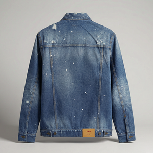 Veste en jean décontractée pour homme 100% coton, denim bleu épais, confortable, marque privée disponible, commande en gros - Product Image 2