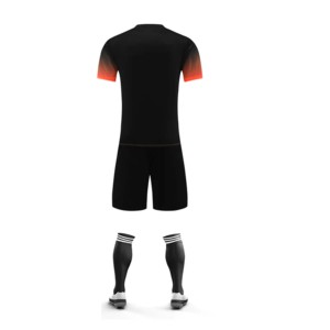 Unisex Custom Black Orange Gradient Soccer Jersey Set V-Neck Short Sleeve Moisture Wicking Polyester Uniform Winter All Athletic - Product Image 2