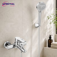 Ensemble de robinets économiques en acier inoxydable chromé pour lavabo de salle de bain, robinet d'évier de cuisine, système de douche, robinets de bain et de douche