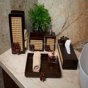 wooden Bathroom Vanity <b>Set</b>-Elegant Design solid wood bathroom essentials <b>set</b> natural wooden <b>bath</b> accessory kit - Product Image 3