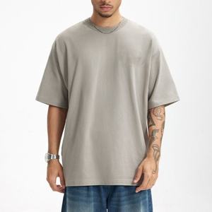 Camiseta Casual de Cuello en V para Hombre, Tejido Personalizado, Algodón Básico, Impresión Digital por Sublimación, Estilo Suave, Corte Regular, Teñido en Prenda, Antiencogimiento - Product Image 1