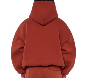 Sweat à capuche pour homme en molleton 100 % coton rouge, séchage rapide, respirant, avec logo imprimé sur le devant, style décontracté tricoté, idéal pour l'hiver, avec poches - Product Image 4