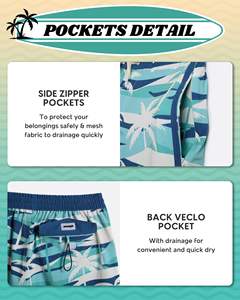 Shorts de bain unisexes pour hommes, séchage rapide, imprimé floral, légers, respirants, résistants à l'eau, coupe estivale - Product Image 3