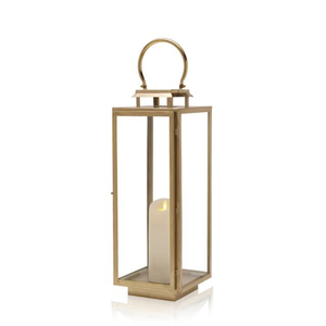 Precios de Oferta: Linterna de Metal y Vidrio con Baño de Oro Suave de Acero Inoxidable para Decoración del Hogar, Regalo de Ramadán - Product Image 3