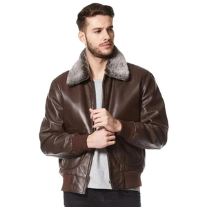 Chaqueta Bomber de Cuero Genuino para Hombre, de Lujo, Impermeable, Resistente al Viento, Forrada con Piel Sintética, Ropa de Invierno a la Moda - Product Image 6