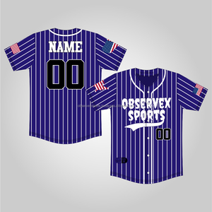 Camiseta de Softbol Juvenil Personalizada de Poliéster, Camiseta de Béisbol para Hombre de Alta Calidad, Corte Ajustado, Personalizada, con Botones Completos - Product Image 1