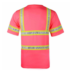 Wholesale Customized Logo Printing Lightweight <b>Hi</b> <b>Vis</b> Anti-static Polyester Reflective Safety <b>T</b>-<b>Shirt</b> for Men Construction - Product Image 4
