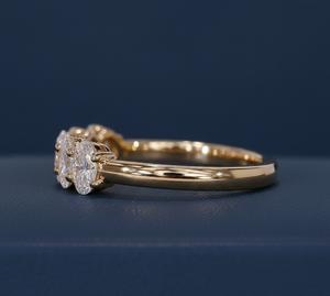 แหวนหมั้นเพชรรูปไข่เพาะเลี้ยงในห้องปฏิบัติการ 1.23 กะรัต ระดับความสะอาด VVS สี F/G ทองคำขาว 14K ชุบโรเดียม สำหรับผู้หญิง ขายส่ง รับสั่งทำ - Product Image 3