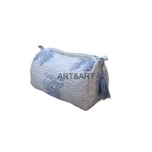 Juego de Bolsas de Maquillaje Grandes, Ecológicas, Acolchadas de Algodón con Diseño de Borlas y Estampado, Suaves, Ligeras, con Cierre, Ideales para Viajar - Product Image 6