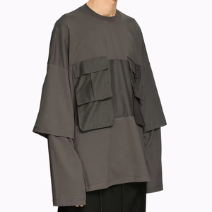 Long Sleeve <b>T</b> <b>Shirt</b> Oversized Boxy Fit Cotton Tee Supplier Best Selling Oversized Long Sleeve <b>T</b> <b>Shirt</b> - Product Image 3