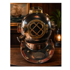 Casco de Buceo de Hierro, Adorno de Patrimonio Costero para Decoración de Inspiración Marina, Arreglos Náuticos y Temática Oceánica - Product Image 2