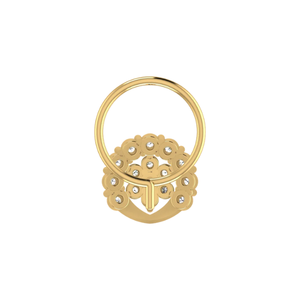 AJRETAIL Piercing de Nariz para Mujer con Diseño Floral Étnico en Oro de 14K y Diamante Natural de 0.14ct, Joyería Fina para Compromiso/Boda - Product Image 5