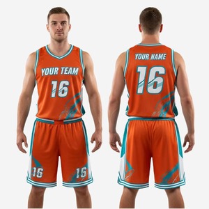 Ensemble de maillot et short de basketball personnalisé respirant à séchage rapide par sublimation pour jeunes et adultes – Tenue de sport athlétique d'extérieur - Product Image 1