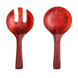Unique Resin Spoon Set Hand-Painted Red Eco-Friendly <b>Salad</b> <b>Tools</b> for Home Kitchen Elegant Serving Collecting New Arrival - Product Image 1