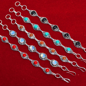 Pulsera de cristal surtida, pulsera de cadena de piedras preciosas hecha a mano para mujer, joyería de moda, venta al por mayor. - Product Image 1