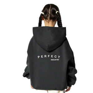 PERFECT INDUSTRY Sweat à capuche demi-zippé pour filles 100% Coton Épais Coupe Oversize Tenue Décontractée Couleur Rose Logo Personnalisé Séchage Rapide - Product Image 5