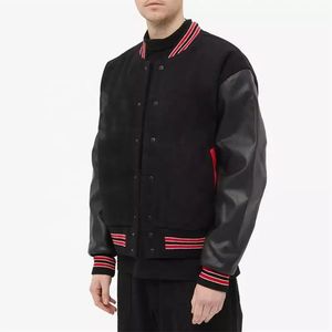 Chaquetas de Béisbol de Otoño al por Mayor para Hombre, Chaquetas Varsity Personalizadas de Alta Calidad con Mangas de Cuero para Exteriores - Product Image 1