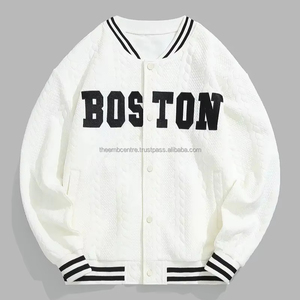 Chaqueta de béisbol de lana unisex para hombre con capucha chaqueta de tela de lona de satén de invierno estilo acolchado Letterman para hombre - Product Image 1