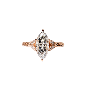 Bague minimaliste en or massif 10K 14K 18K avec diamants de laboratoire marquise et ronds, alliance torsadée en diamant, par le fabricant - Product Image 3