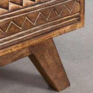 Mesita de noche Vandana Amber Grain de madera de mango - Product Image 4